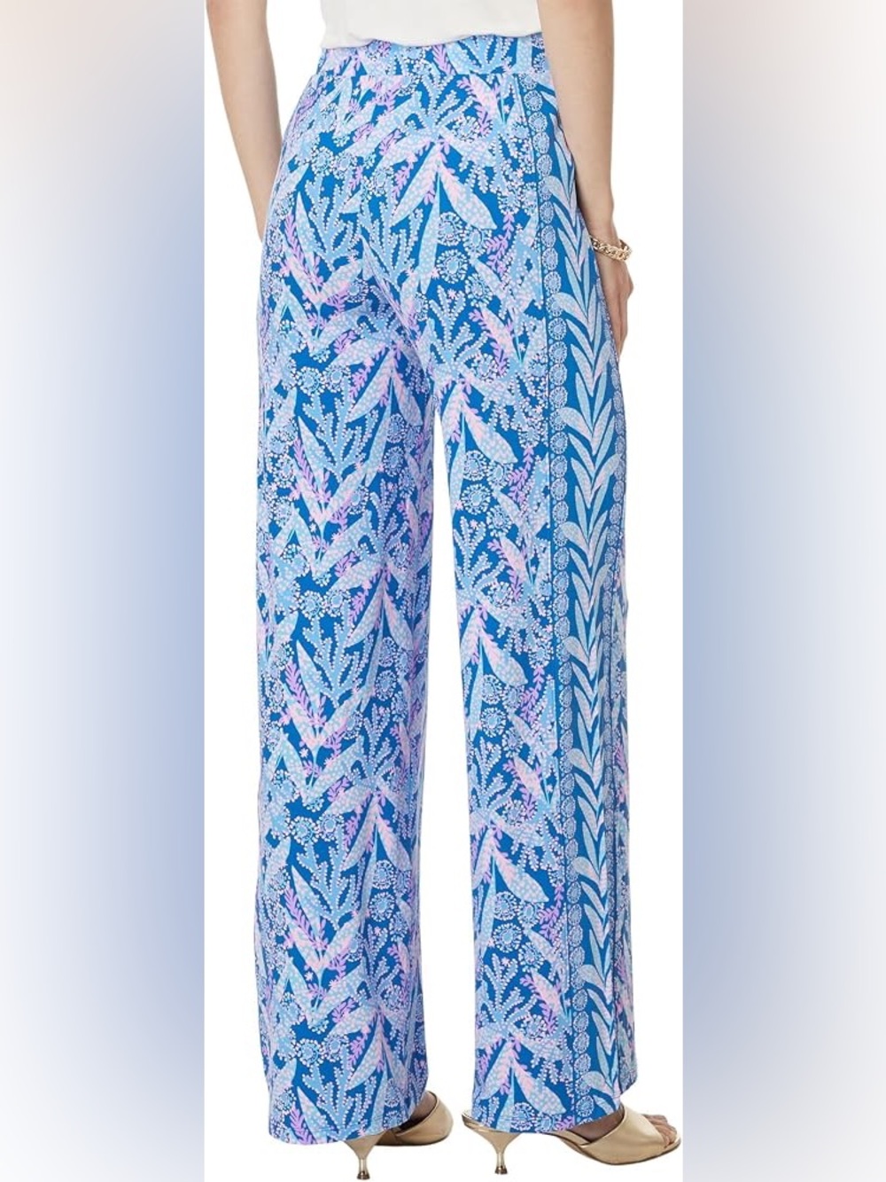 Lilly Pulitzer Blue Allena Knit Palazzo Pants-Star Gazing-XS